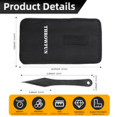 THROWFUN 3 Pack 9Cr17 stainless steel- 9.44''(length) 0.23''(thick) , throwing knives set  Full-Tang Throwing Set, with Nylon Sheath for Competition and Recreation Black Darts-FB-YF033-3S